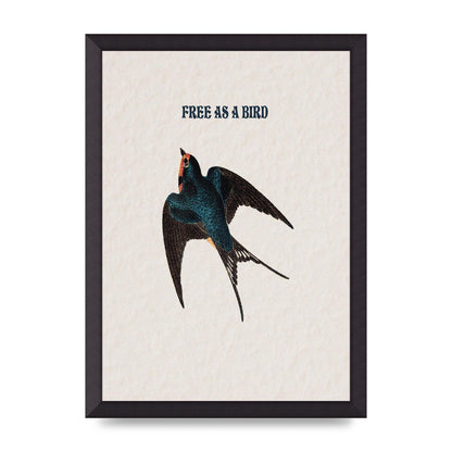 Free As A Bird Illustrative Wall Art - A3 framed