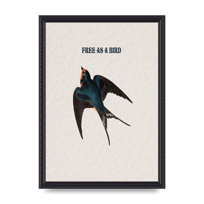 Free As A Bird Illustrative Wall Art - A3 framed