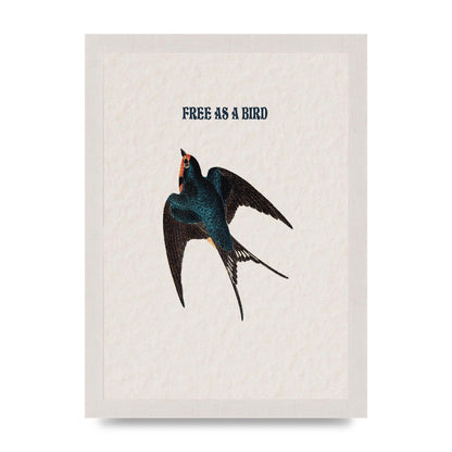 Free As A Bird Illustrative Wall Art - A4 framed
