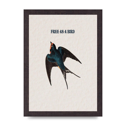 Free As A Bird Illustrative Wall Art - A4 framed