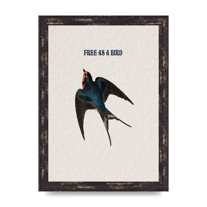 Free As A Bird Illustrative Wall Art - A4 framed
