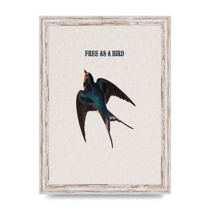 Free As A Bird Illustrative Wall Art - A4 framed