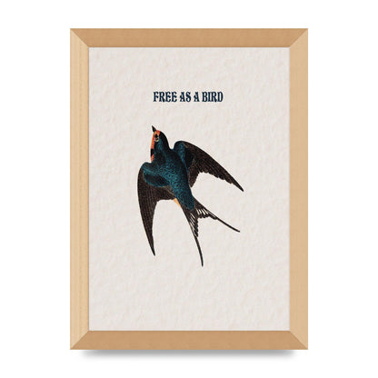 Free As A Bird Illustrative Wall Art - A4 framed