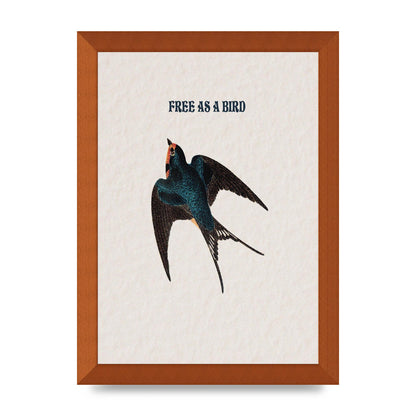 Free As A Bird Illustrative Wall Art - A4 framed