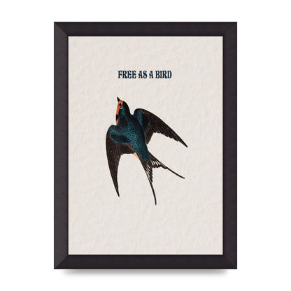 Free As A Bird Illustrative Wall Art - A4 framed