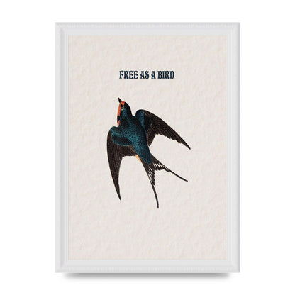 Free As A Bird Illustrative Wall Art - A4 framed