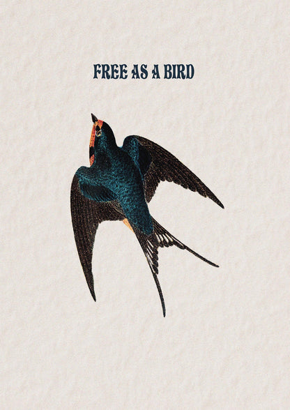 Free As A Bird Illustrative Wall Art - detail