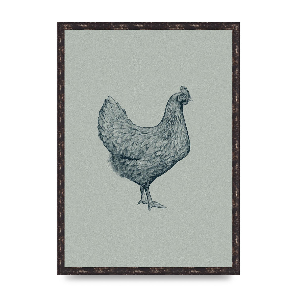 Chicken Illustration Printed Poster - A2 framed