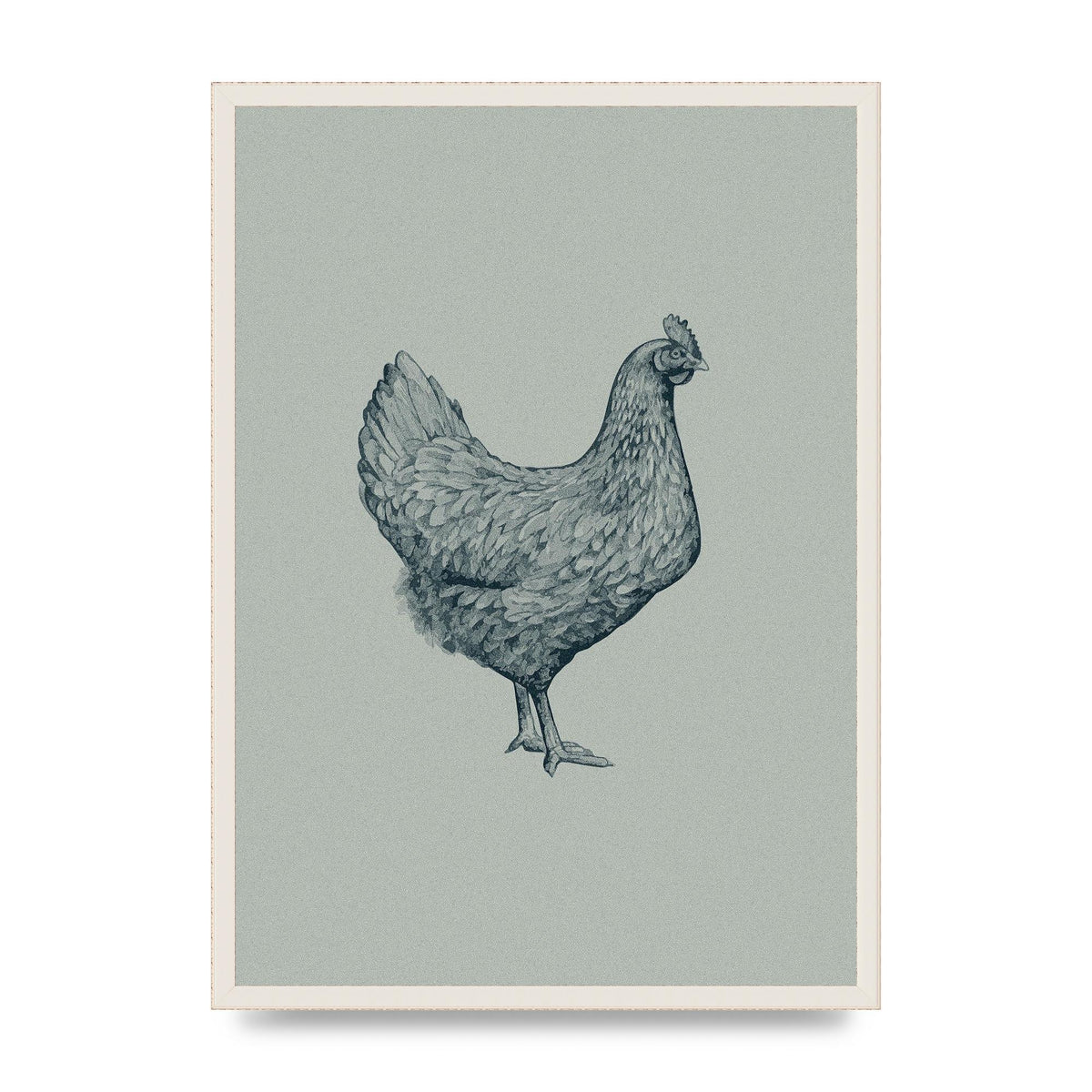 Chicken Illustration Printed Poster - A2 framed
