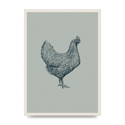 Chicken Illustration Printed Poster - A2 framed