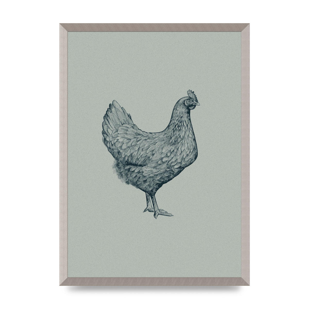 Chicken Illustration Printed Poster - A2 framed