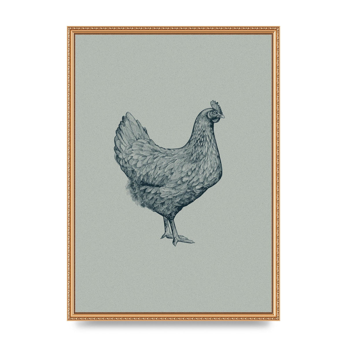Chicken Illustration Printed Poster - A2 framed