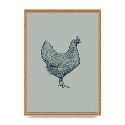 Chicken Illustration Printed Poster - A2 framed