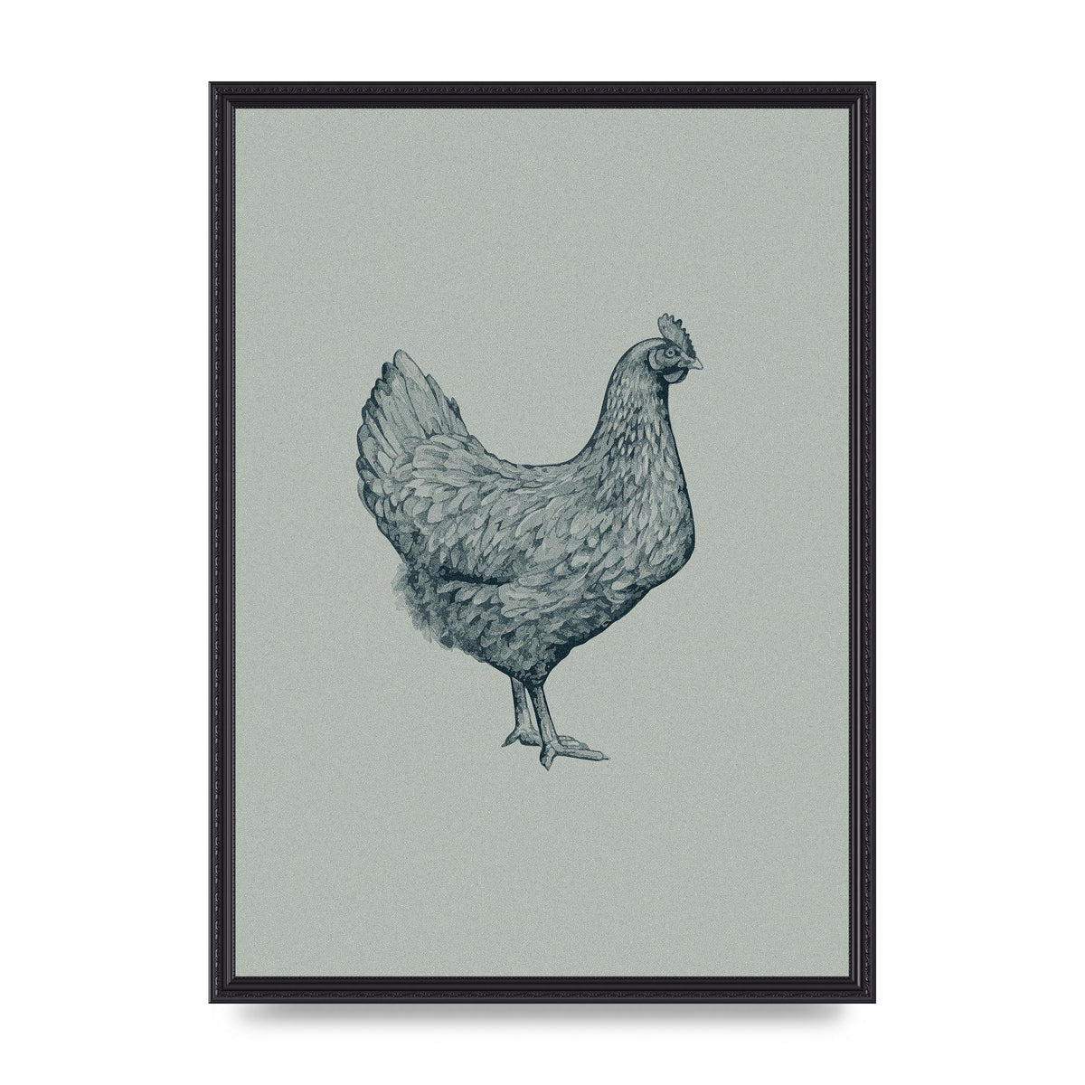 Chicken Illustration Printed Poster - A2 framed