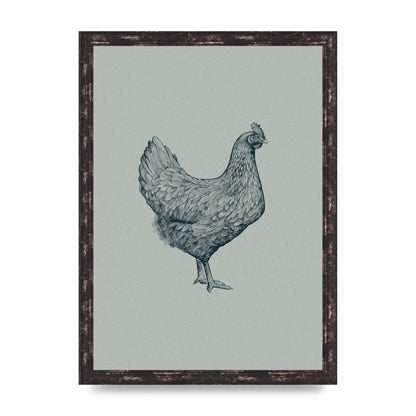 Chicken Illustration Printed Poster - A3 framed