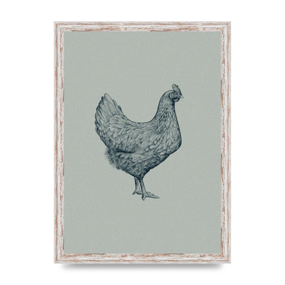 Chicken Illustration Printed Poster - A3 framed