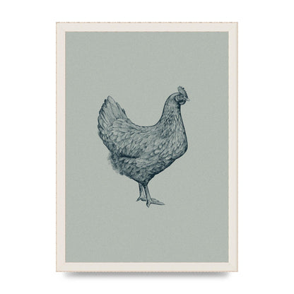 Chicken Illustration Printed Poster - A3 framed