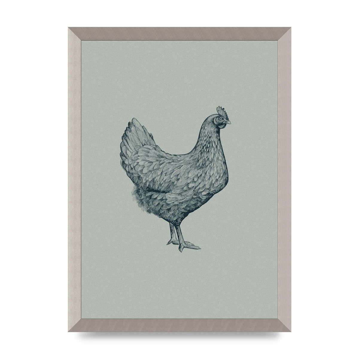 Chicken Illustration Printed Poster - A3 framed