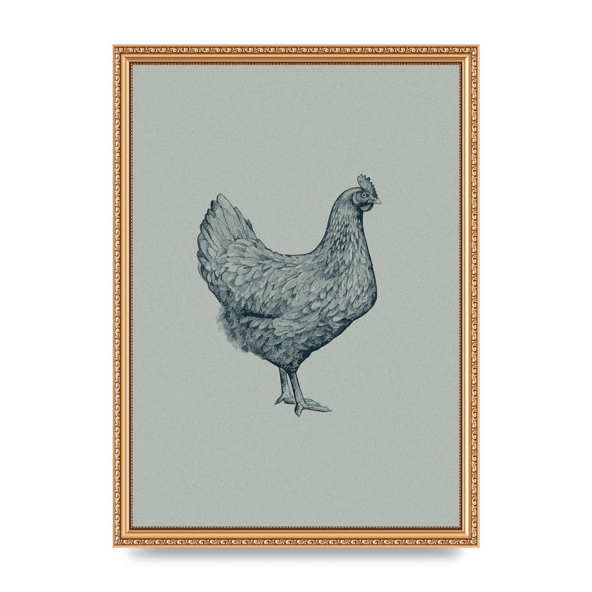 Chicken Illustration Printed Poster - A3 framed