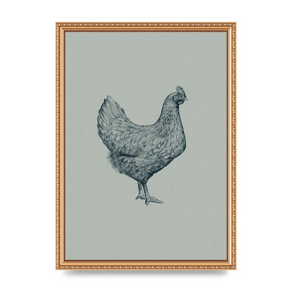 Chicken Illustration Printed Poster - A3 framed