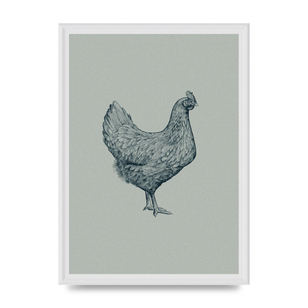Chicken Illustration Printed Poster - A3 framed