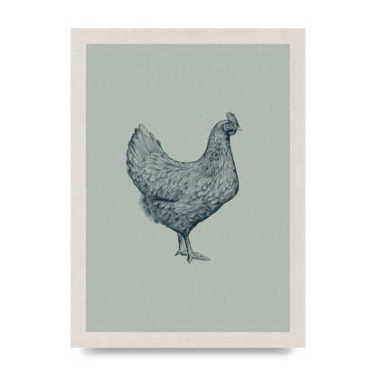 Chicken Illustration Printed Poster - A4 framed