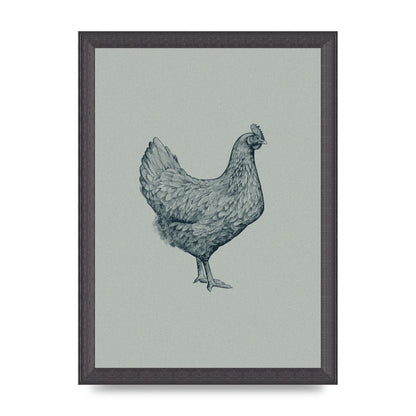 Chicken Illustration Printed Poster - A4 framed