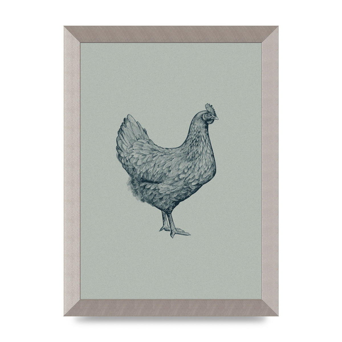 Chicken Illustration Printed Poster - A4 framed