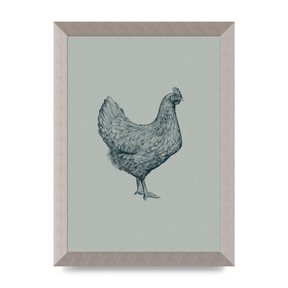 Chicken Illustration Printed Poster - A4 framed