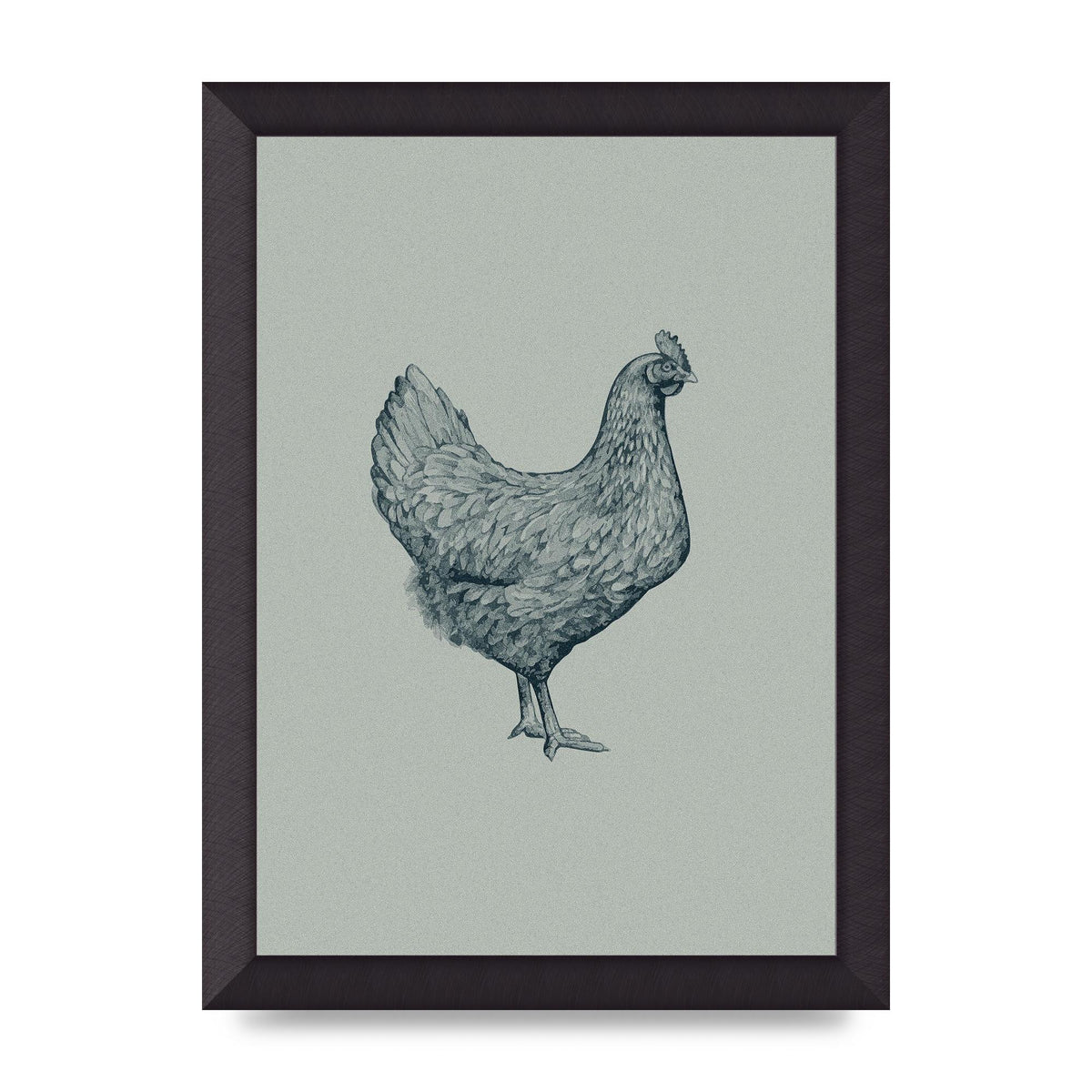 Chicken Illustration Printed Poster - A4 framed