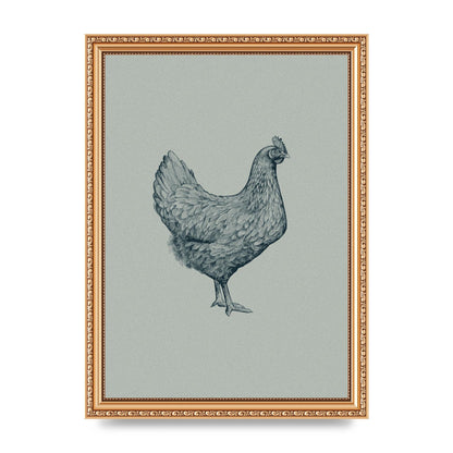 Chicken Illustration Printed Poster - A4 framed