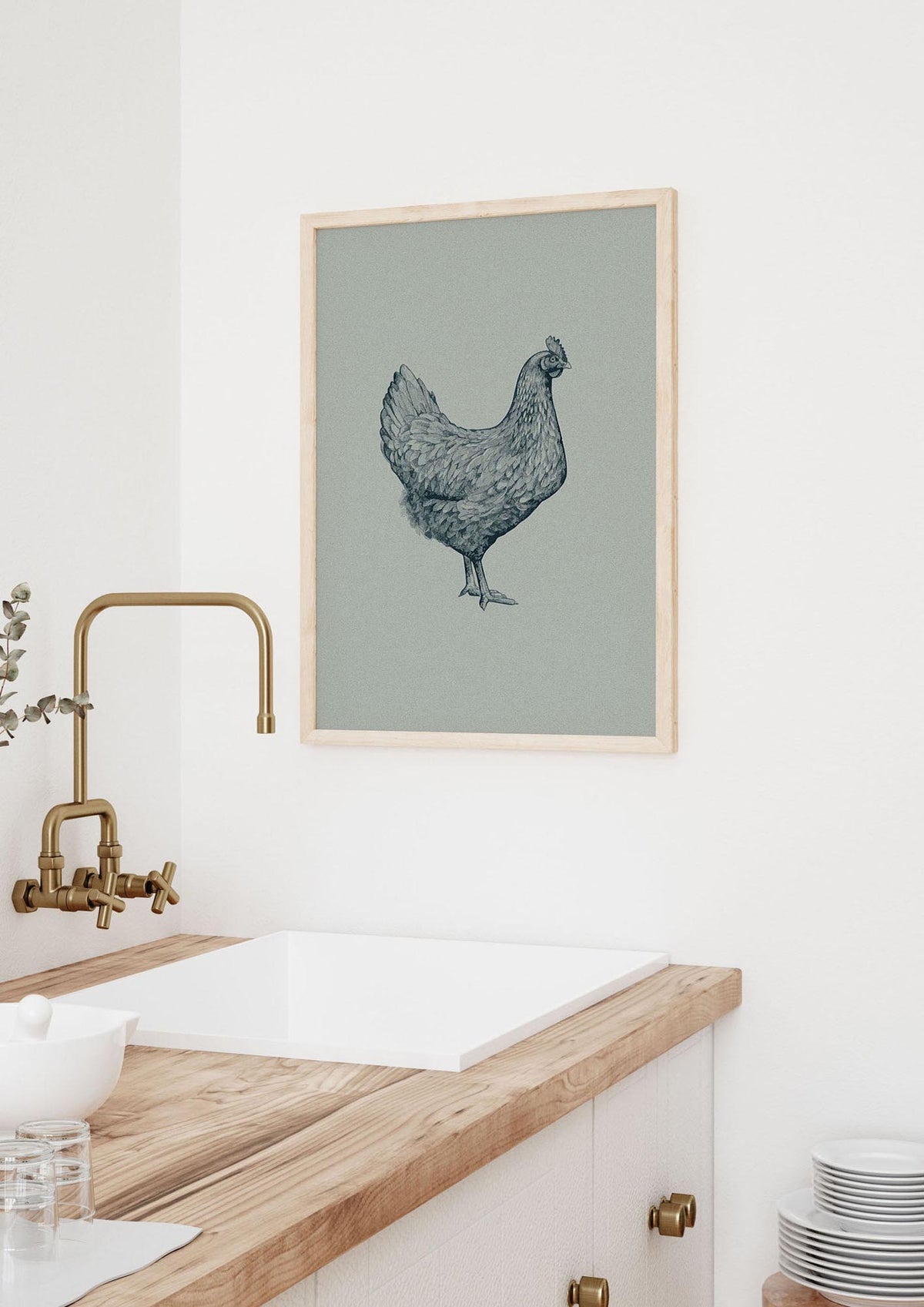 Chicken Illustration Printed Poster - kitchen 3