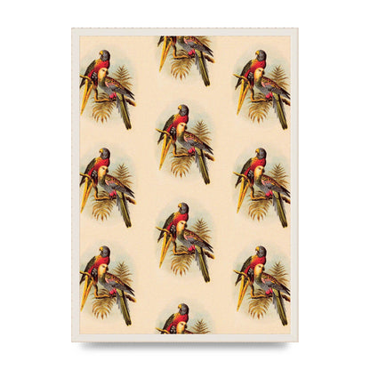 Vintage Style Tropical Parrot Pattern Art For The Home - A2 framed