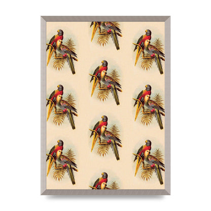 Vintage Style Tropical Parrot Pattern Art For The Home - A2 framed