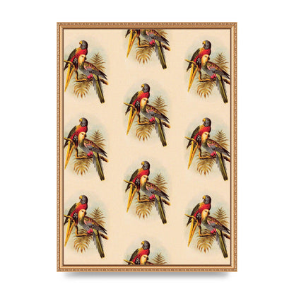 Vintage Style Tropical Parrot Pattern Art For The Home - A2 framed