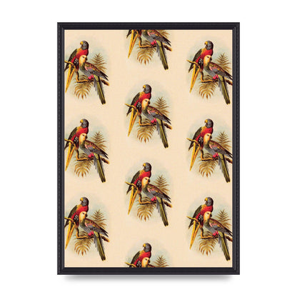 Vintage Style Tropical Parrot Pattern Art For The Home - A2 framed