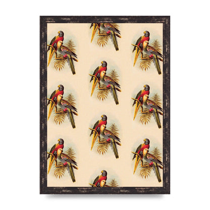 Vintage Style Tropical Parrot Pattern Art For The Home - A3 framed
