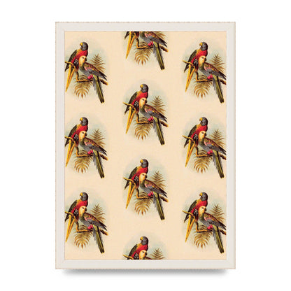 Vintage Style Tropical Parrot Pattern Art For The Home - A3 framed