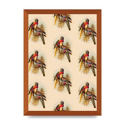 Vintage Style Tropical Parrot Pattern Art For The Home - A3 framed