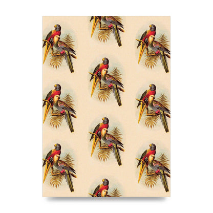 Vintage Style Tropical Parrot Pattern Art For The Home - unframed print