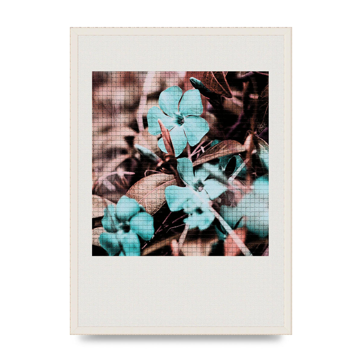 Mosaic Flower Three Printed Poster - A2 framed