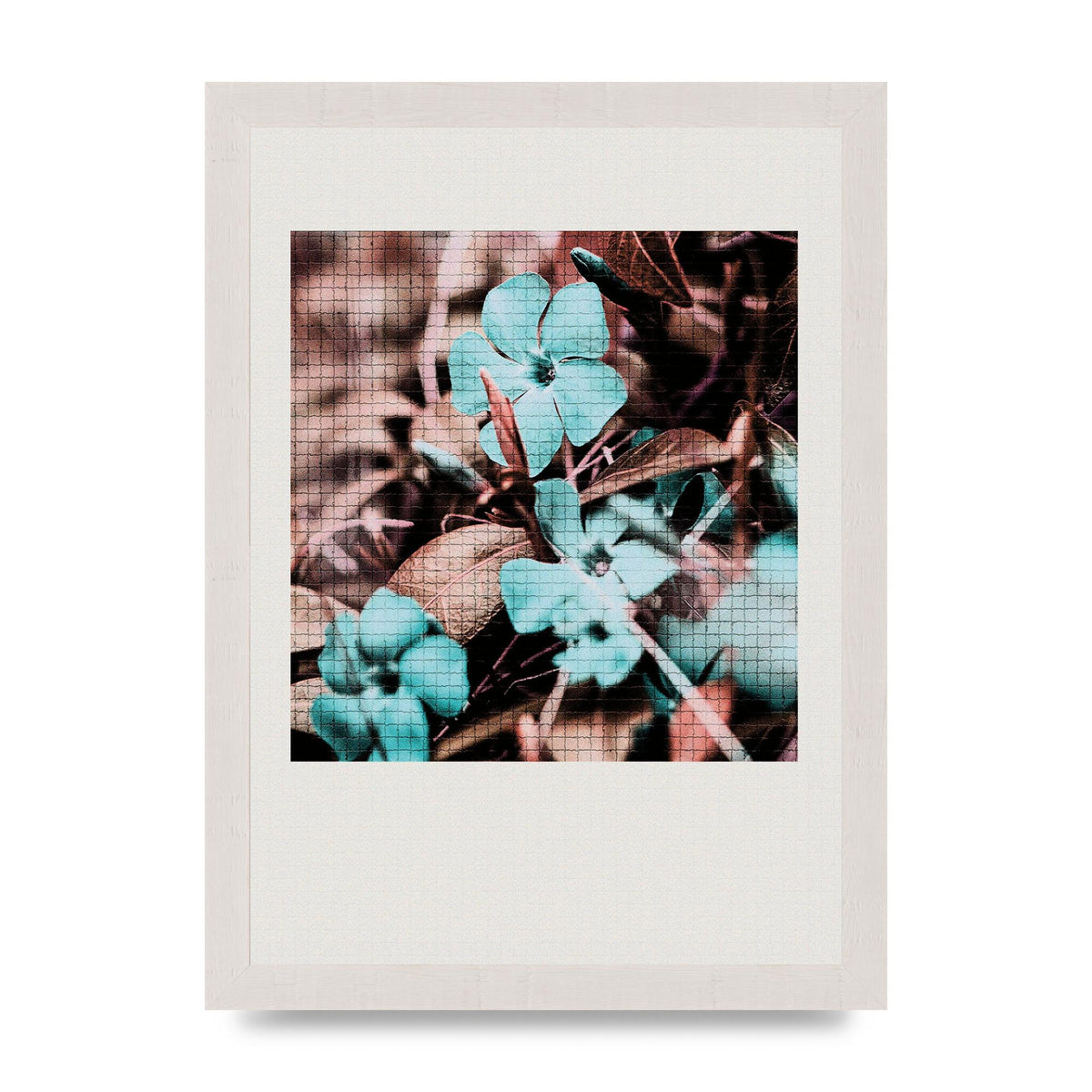 Mosaic Flower Three Printed Poster - A4 framed