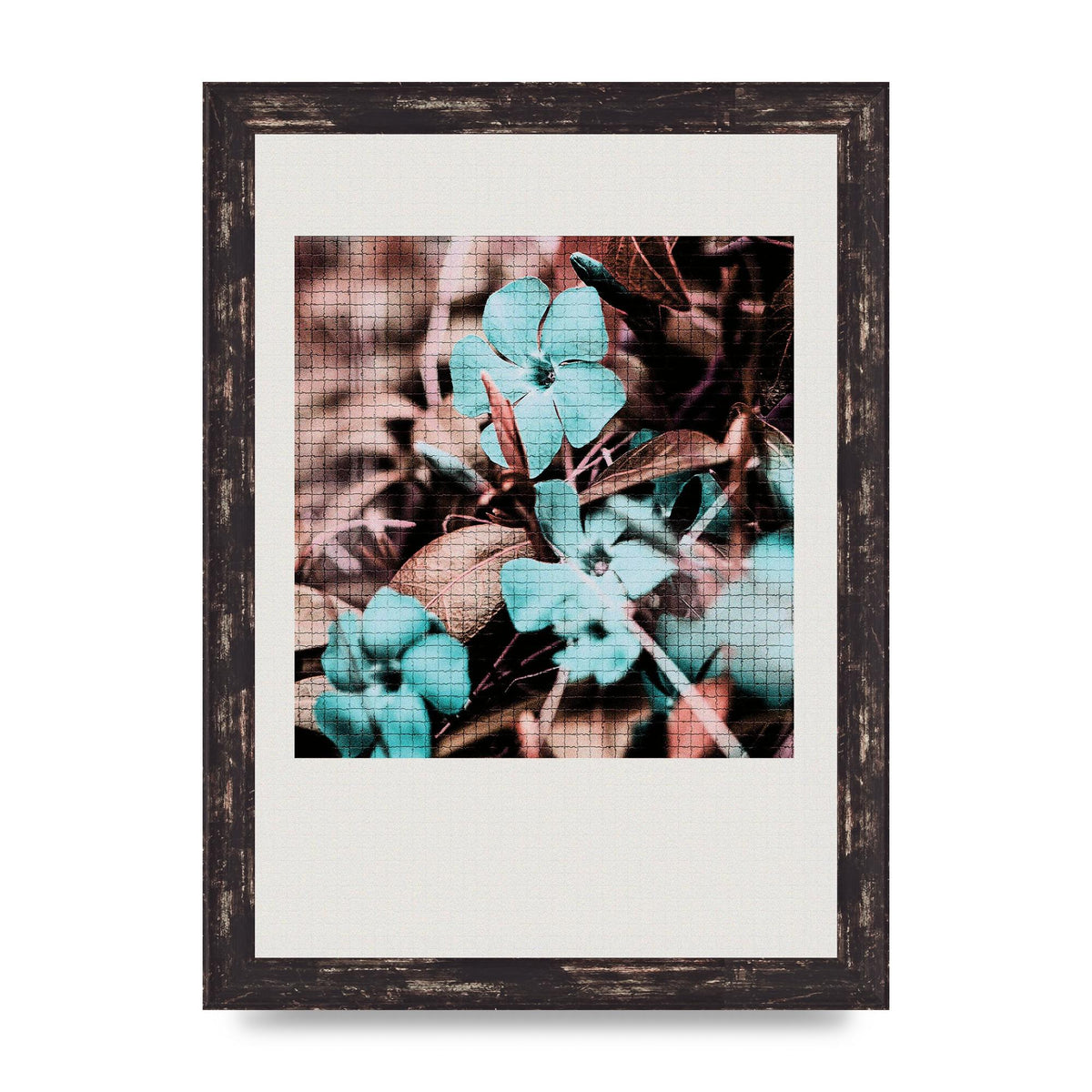Mosaic Flower Three Printed Poster - A4 framed