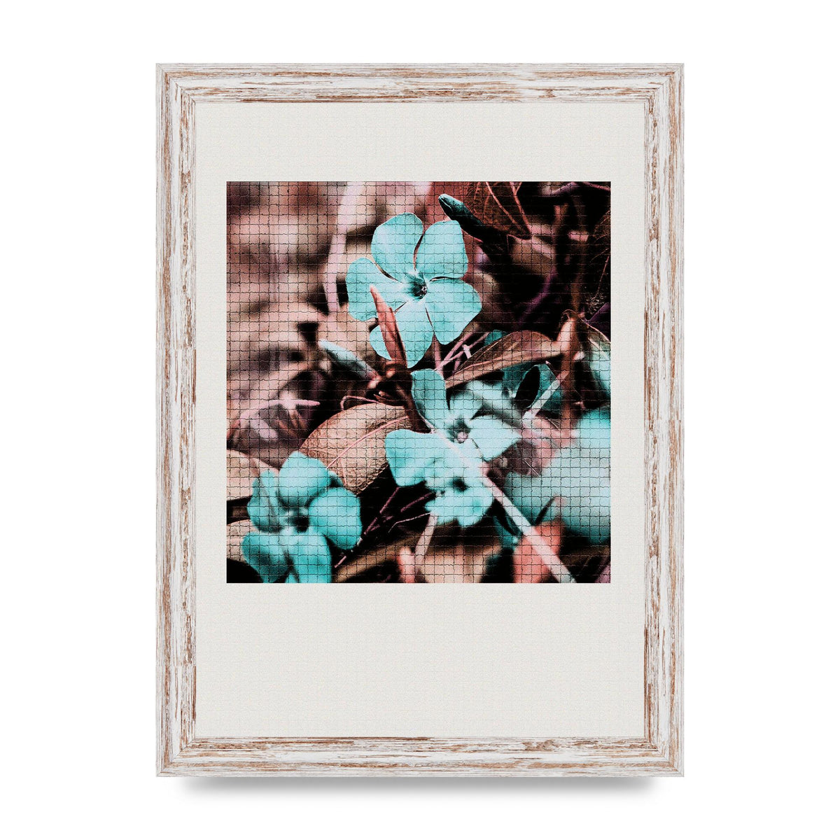 Mosaic Flower Three Printed Poster - A4 framed