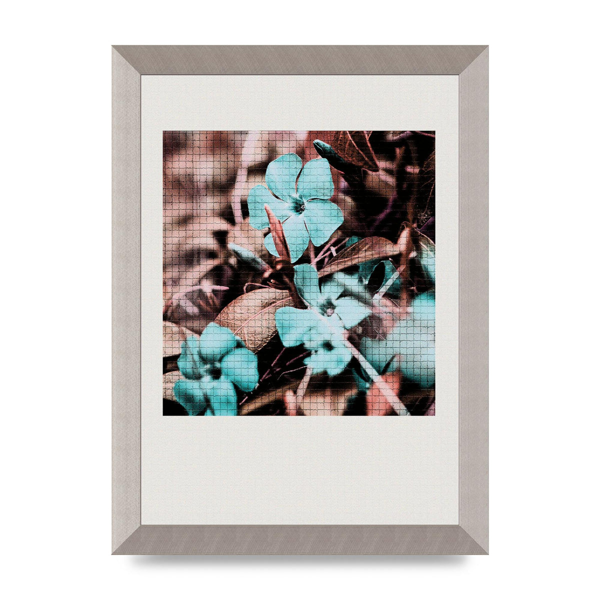 Mosaic Flower Three Printed Poster - A4 framed