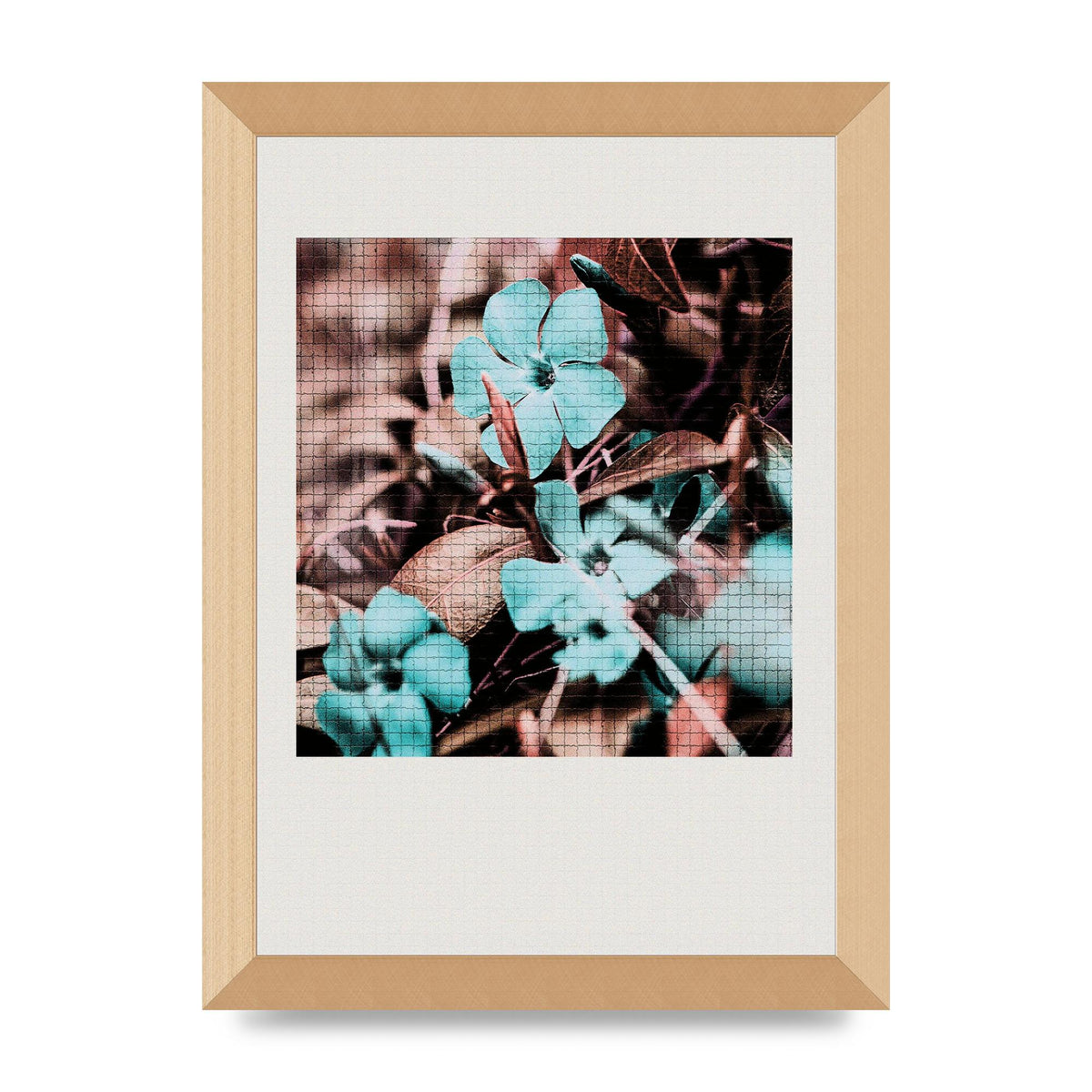 Mosaic Flower Three Printed Poster - A4 framed