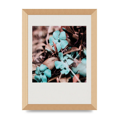 Mosaic Flower Three Printed Poster - A4 framed