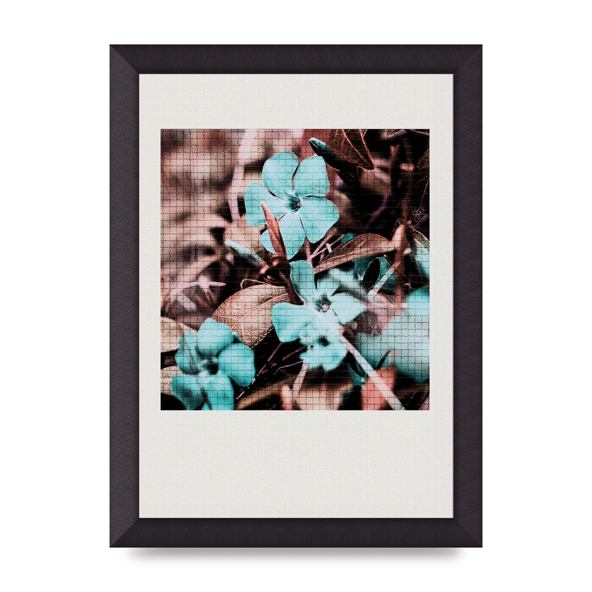 Mosaic Flower Three Printed Poster - A4 framed