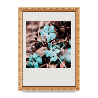 Mosaic Flower Three Printed Poster - A4 framed
