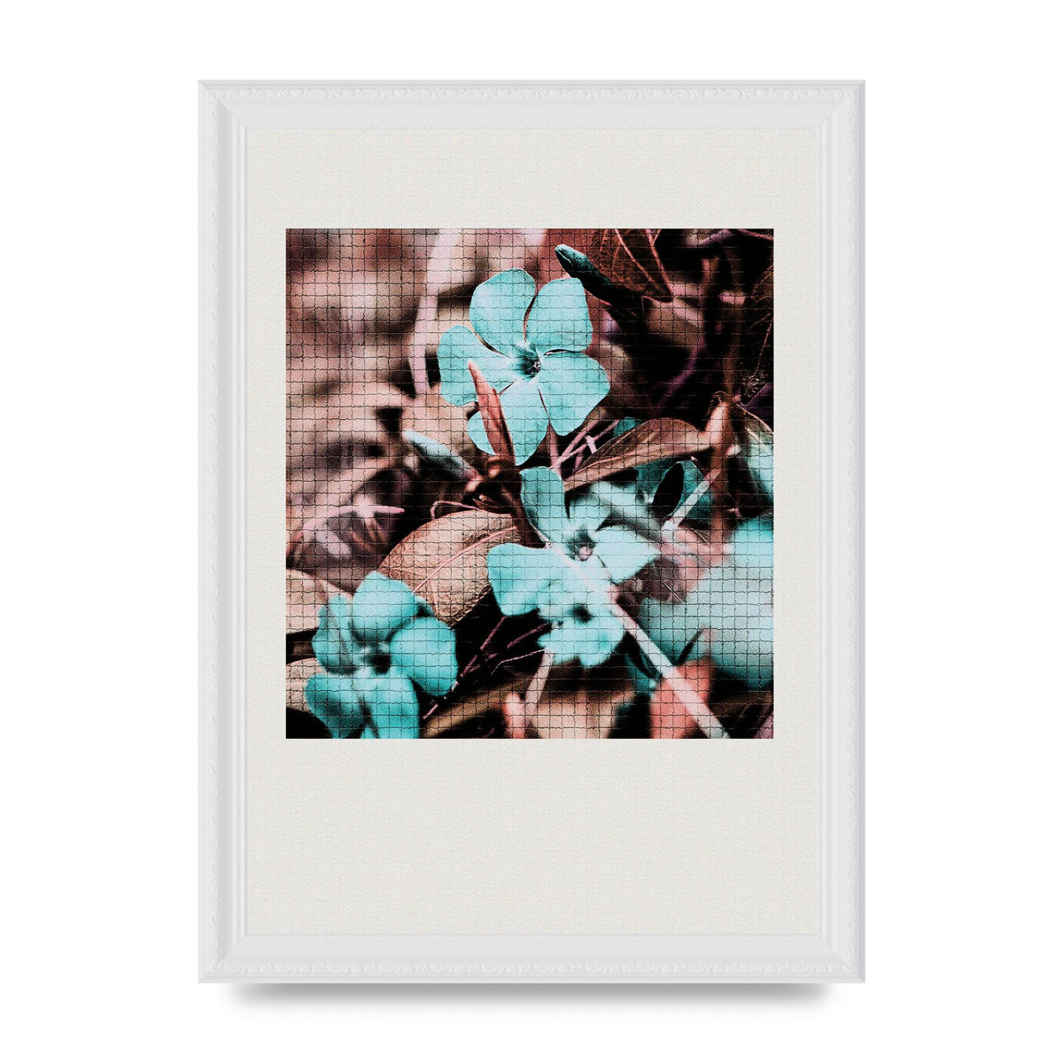 Mosaic Flower Three Printed Poster - A4 framed